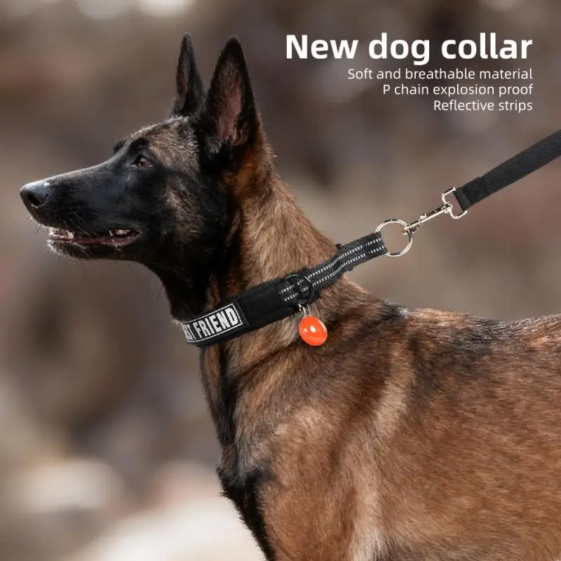 

Dog Collar Pet Collar Reflective Breathable Outdoor Training P Chain Anti Burst Wholesale New Design For Dogs Pet Supplies