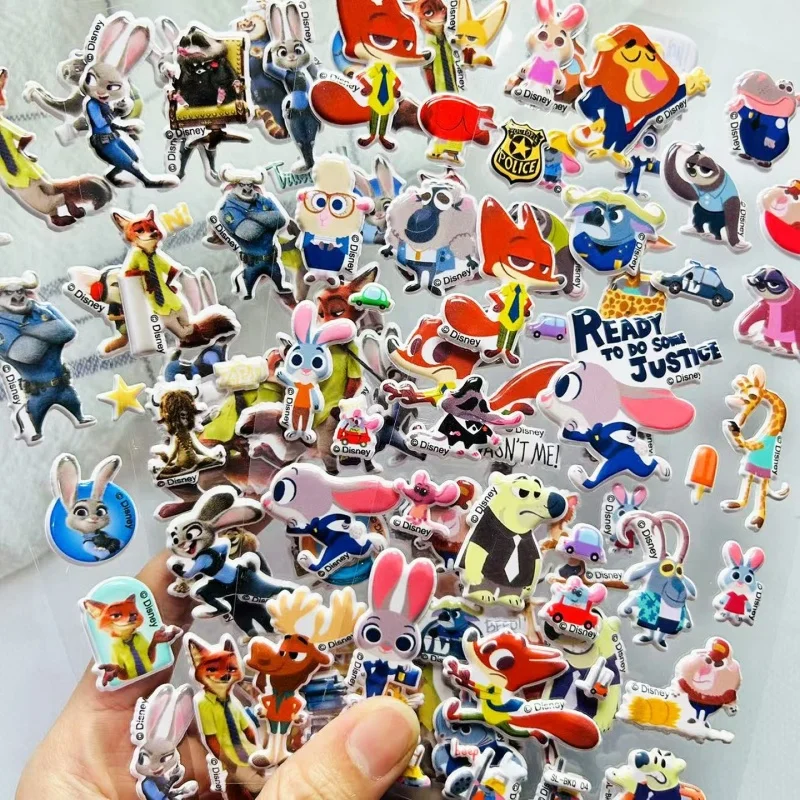 Disney Zootopia Judy Nick Clawhauser 3D Driedimensionale Schuimstickers Plakboek Helm Opbergdoos Decoratie Meisje Paar Cadeau