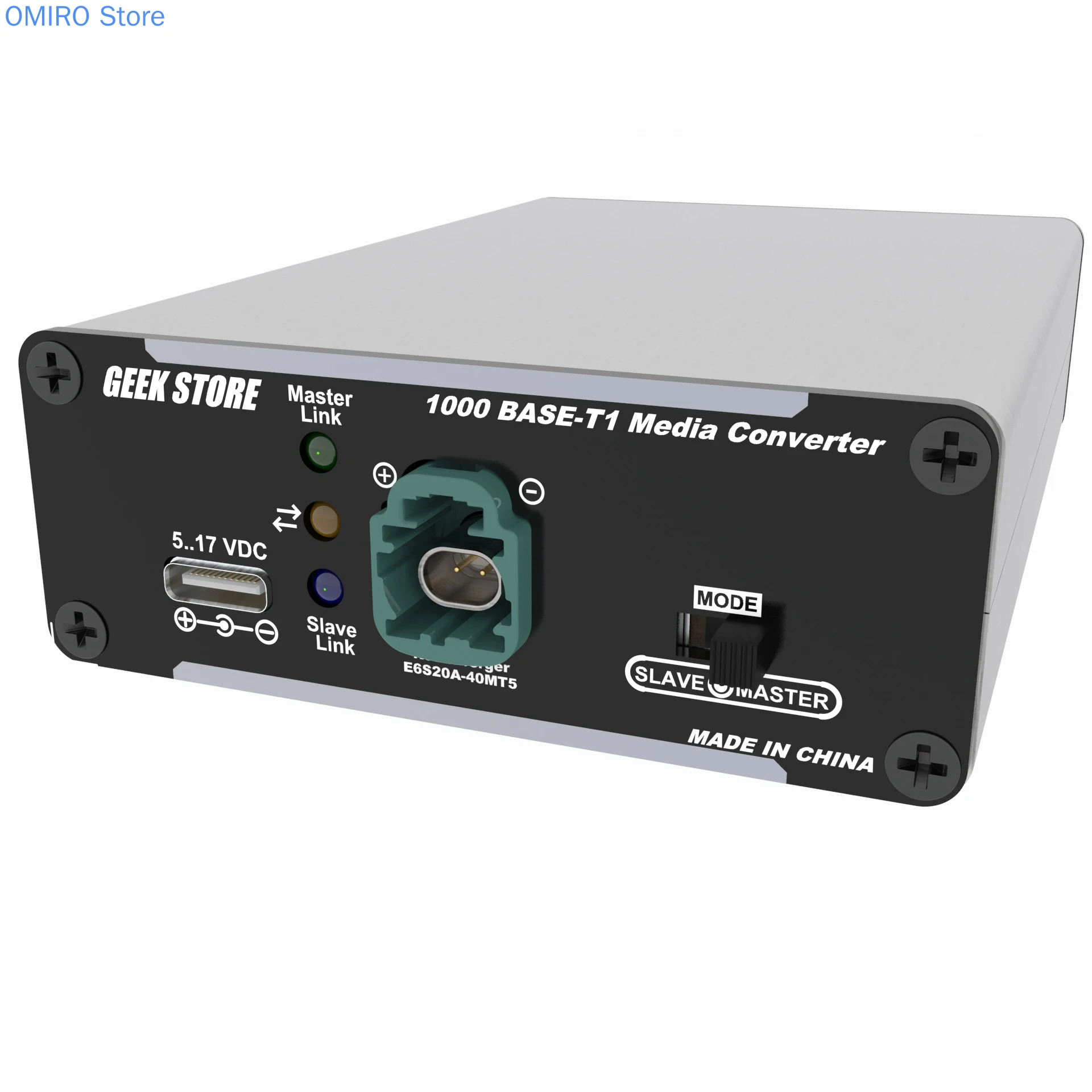 1000Base-T1 Gigabit On-board Ethernet Converter to RJ45 Standard Ethernet