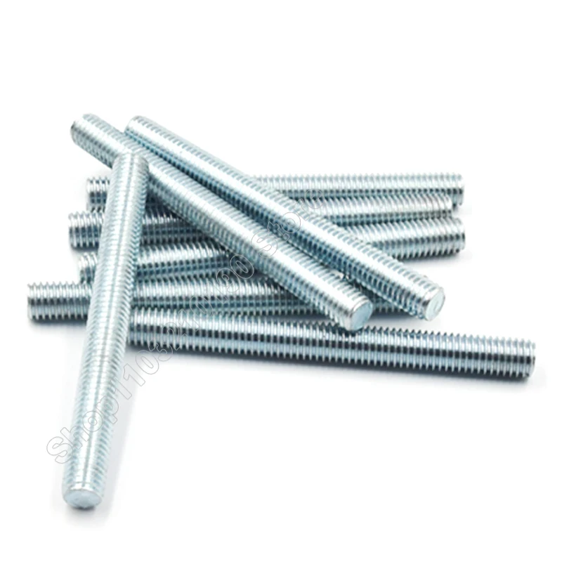 1-3Pcs M8 M10 M12 Zinc Plated Full Threaded Rod Fully Metric Thread Rods Bar Screw Galvanized Bolts Stud Tooth Stick L 16-190mm