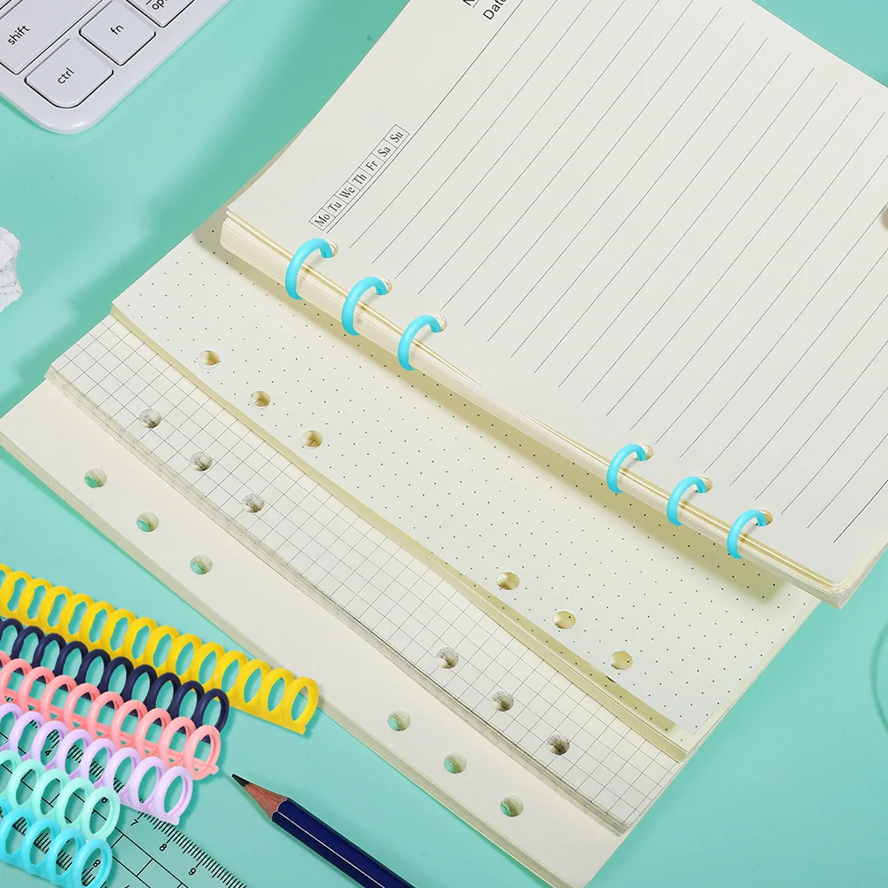 30 قطعة من حلقات مشط الأشواك البلاستيكية المربوطة 30 فتحة لاستبدال ملحقات ماكينة تجليد الملفوف والمخطط المحمول