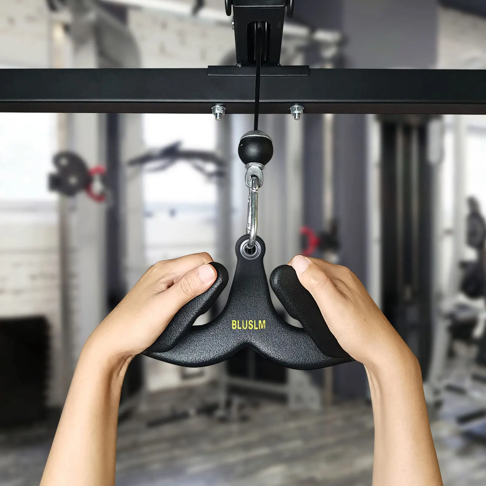 Exercise Bars Fitness Lat Pull Down Bar For Home Gym Pulley Cable Machine Attachment Biceps Triceps Back Muscle Grip T/V-bar