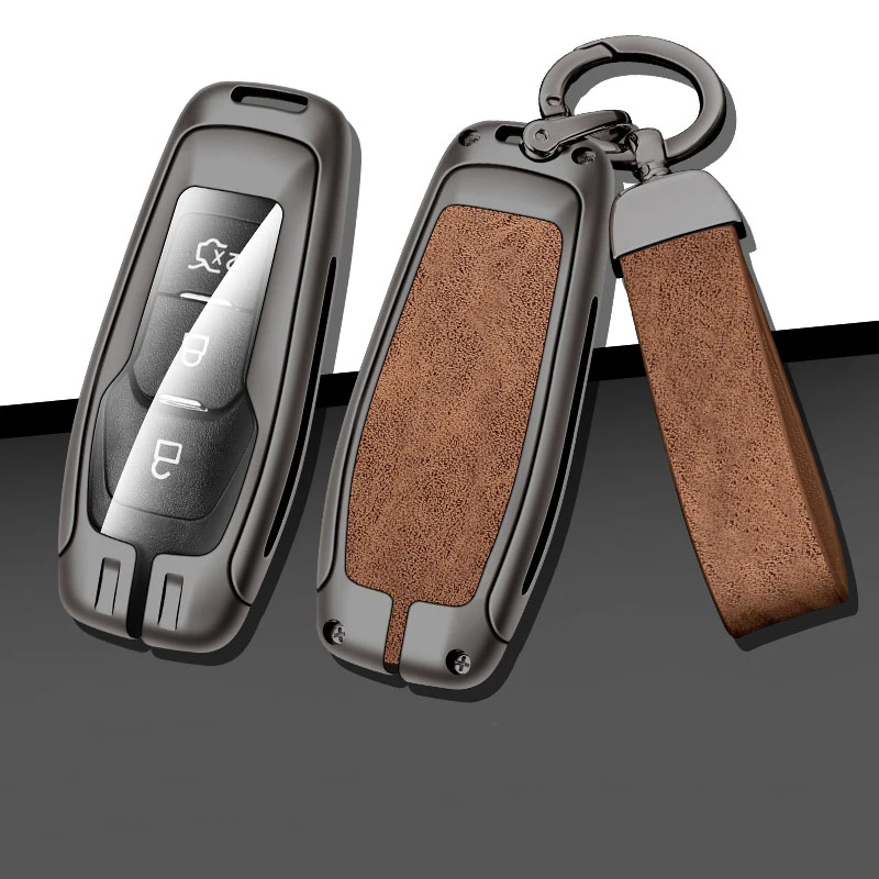 Ford Car Metal Key Case Cover For Ford Fusion Fiesta Escort Mondeo MK4 Ranger Everest S Max Kuga2 Protective Accessories