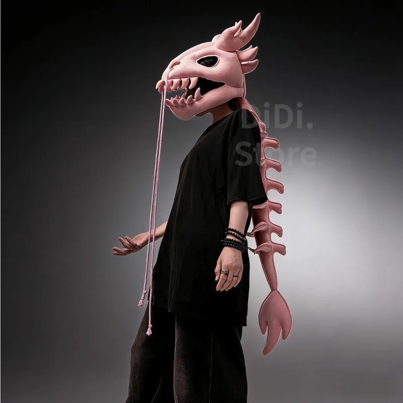 

New Dinosaur Skeleton Headgear Exoskeleton Filled Doll Soft Exotic Decoration Figurine Festival Party Halloween Funny Costumes