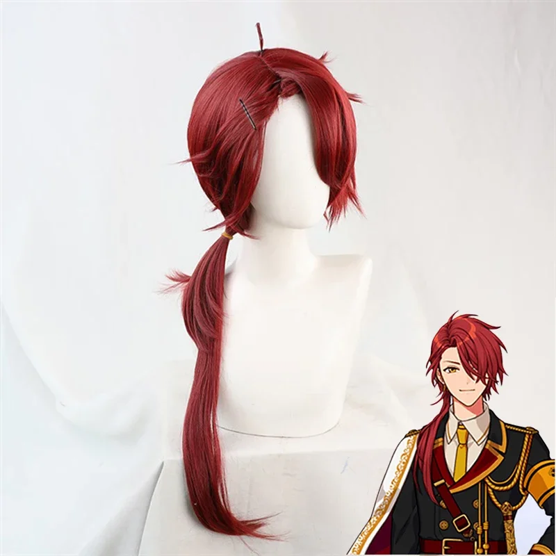 Promise of Wizard Cain Wig Cosplay Red Long Ponytail Hair Heat Resistant Synthetic Halloween Free Wig Cap for Adult Unisex