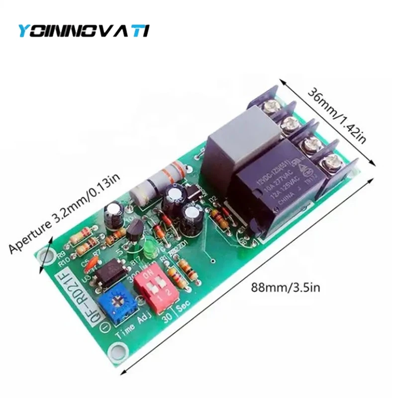 1PCS RD21F AC 100V-220V Adjustable Timer Control Relay Module Turn Off Delay Switch Board