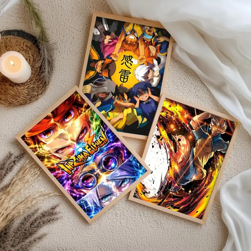I-Inazuma Eleven Anime Poster Stickers Self-Adhesive Painting Mural Decor Wall Decals for Bedroom Living Room Home HD Gift