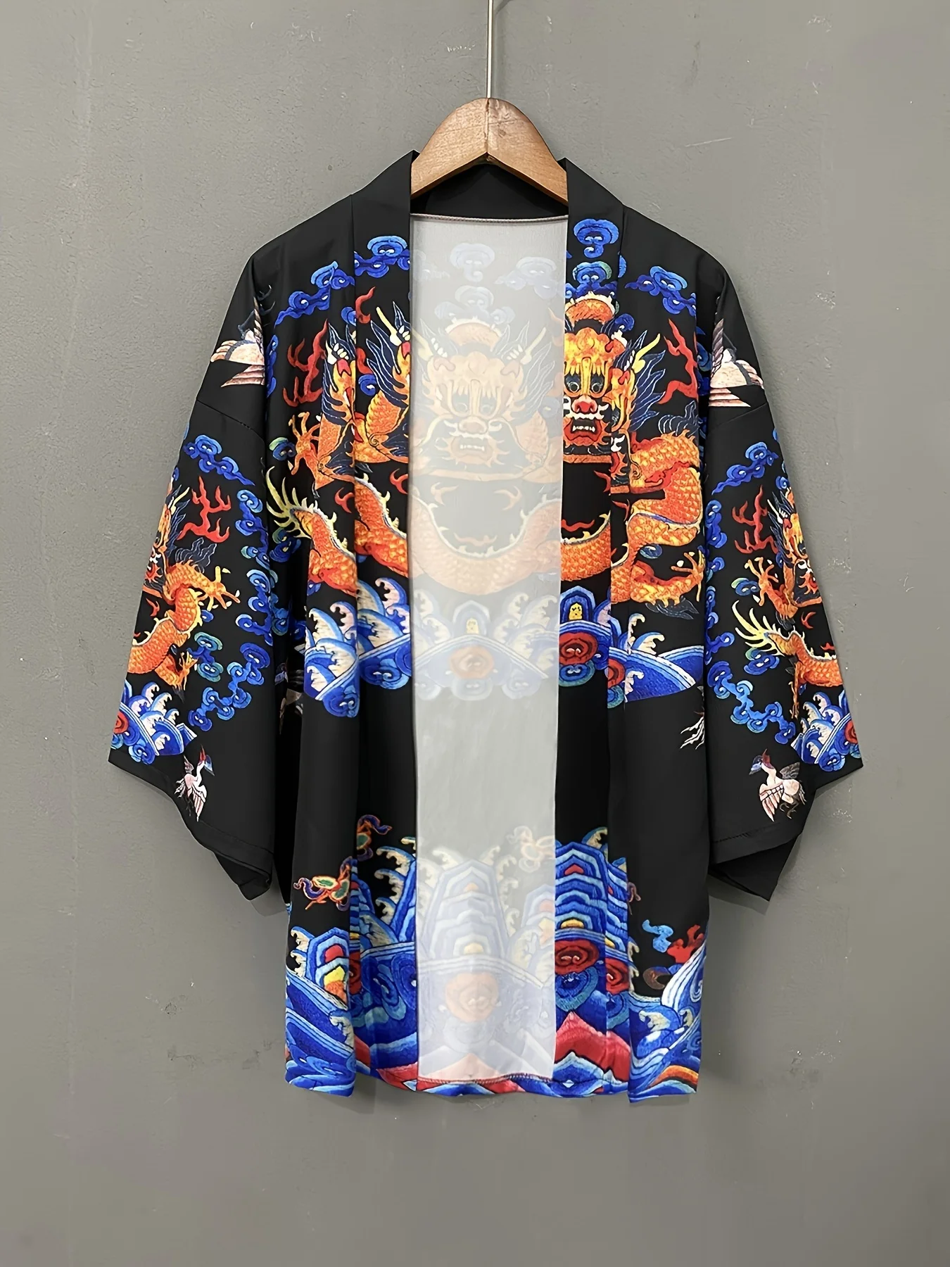 National style kimono cape Chinese style Ukiyo-e dragon robe loose Japanese trend seven-point sleeve yukata Cardigan light coat