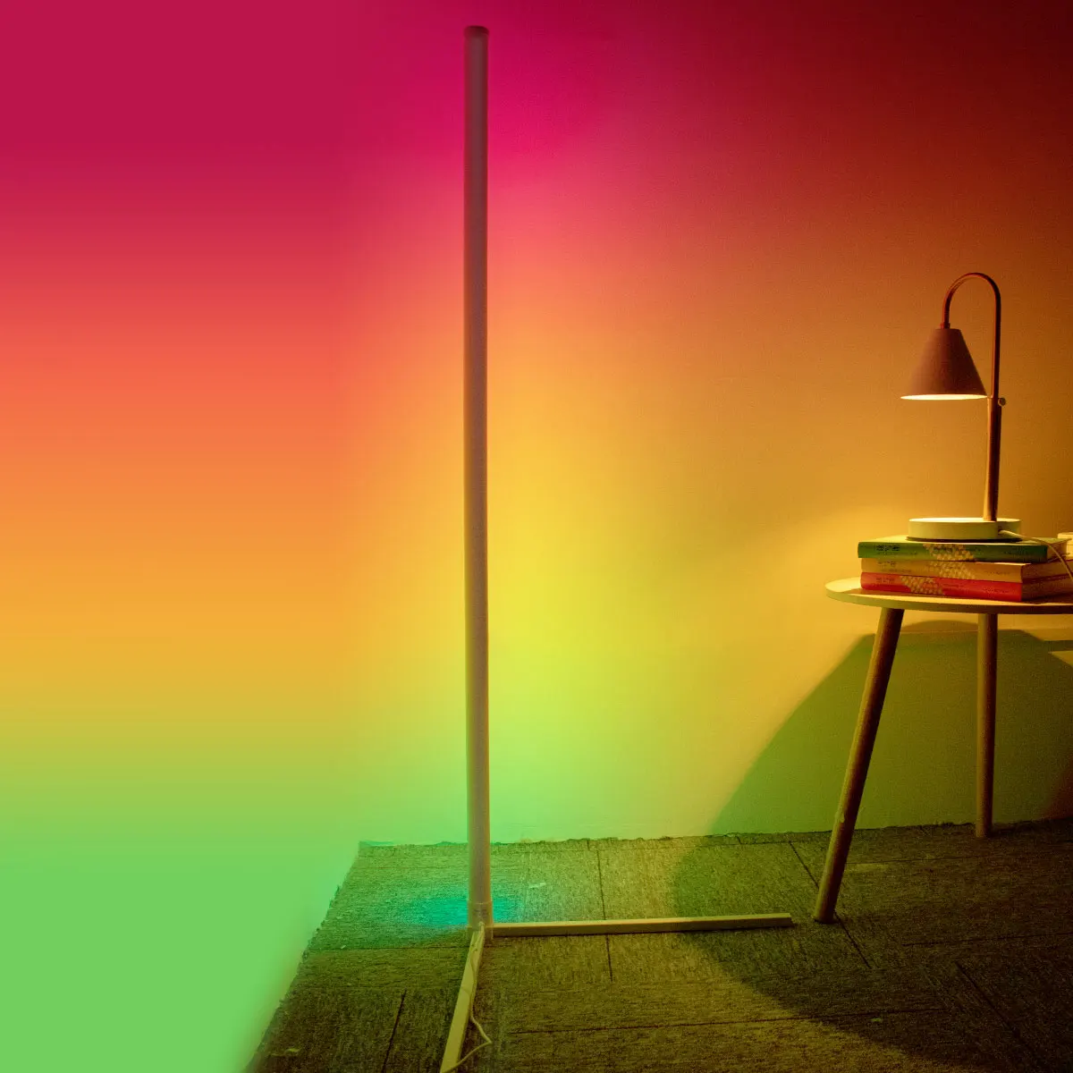 160cm Bluetooth LED Light Bar Smart APP LED Strip Corner Floor Lamp for Gaming Living Room RGB Mood Lighting Bedroom Home Decor