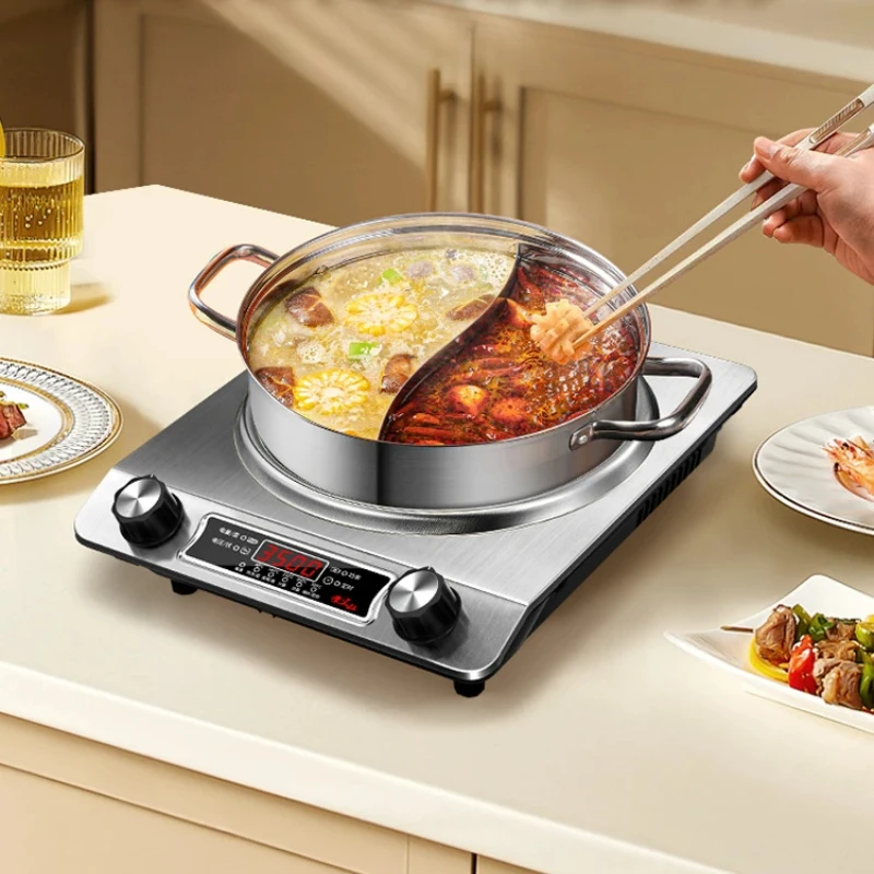 concave induction cooker household intelligent wok integrated stove high power 3500w stir fry type full set