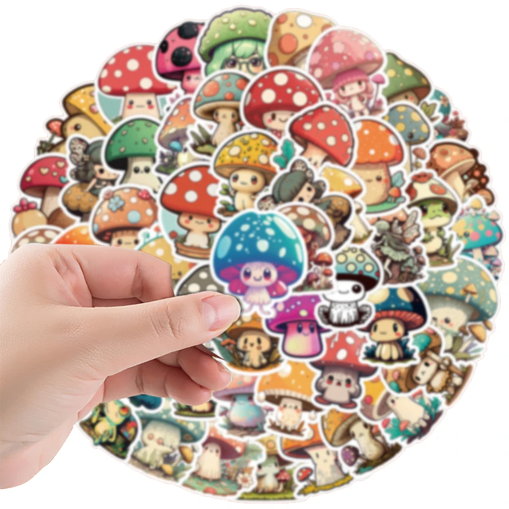 10/30/50pcs Cute INS Style Mushroom Cartoon Stickers Kawaii Graffiti Decals DIY Phone Water Bottle Notebook Sticker for Kids Toy