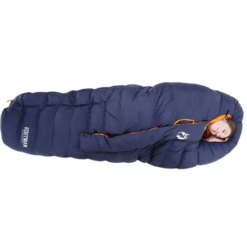 Camping Equipment 1.87kg Plush Outdoor Waterproof Mummy Shape Sleeping Bag Winter Sleeping Bag Goose Down Nylon Fabric