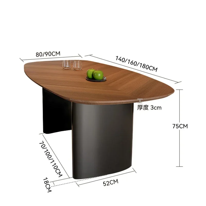 Oval Dining Table Sedentary Center Cafe Tables Kitchen Home Furniture Sets Individual Restaurant Mesa Comedor Luxury Chairs