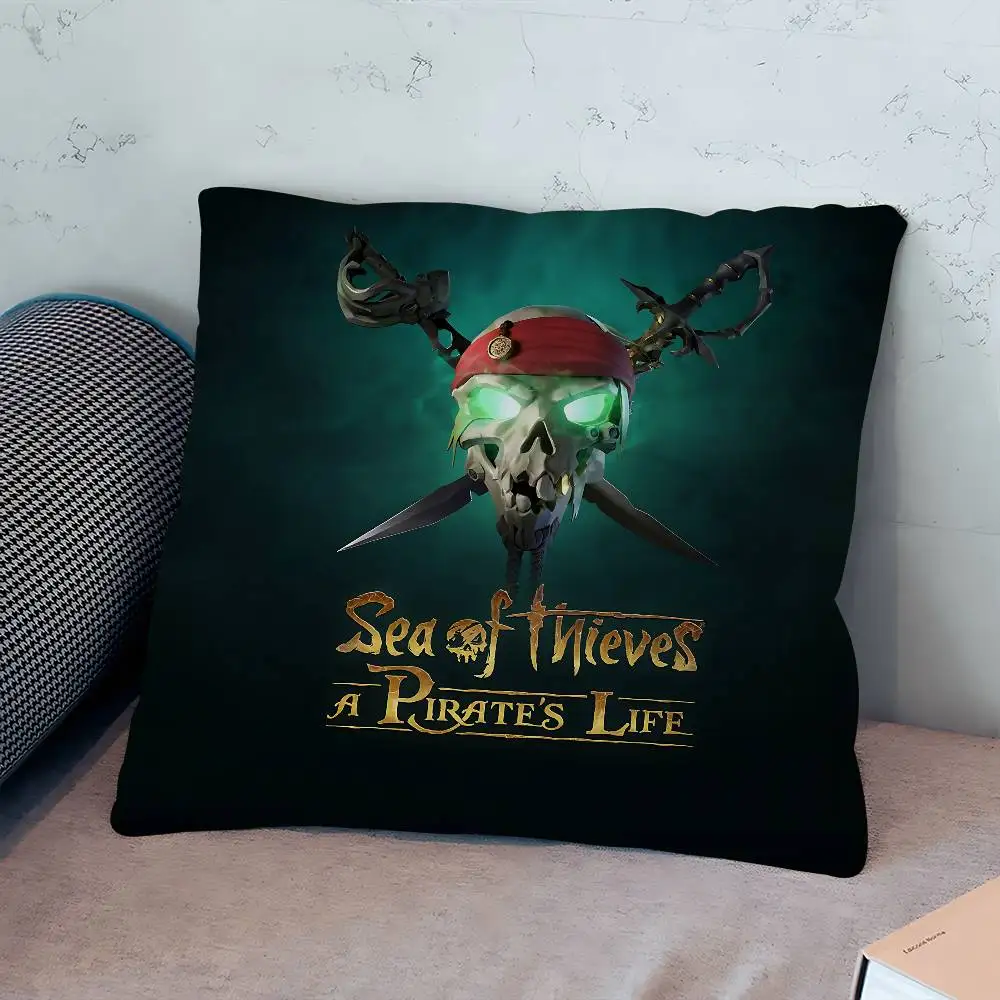 S-Sea Of T-Thieves شعار غطاء الوسادة بوصة مزرعة ديكور المنزل رمي وسادة تغطي لزينة الأريكة
