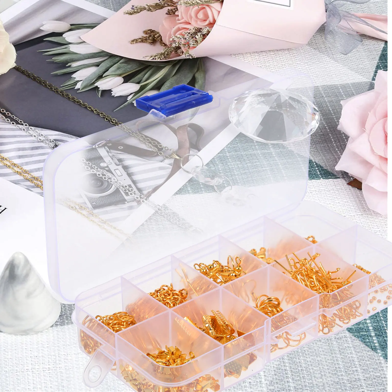 

Earring Accessories Kit Golden Locket Blanks DIY Jewelry Making Metal Hooks charms pendants earrings supports blanks parts