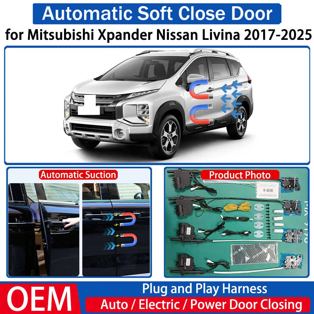 

for Mitsubishi Xpander Nissan Livina 2017-2025 Car OEM Automatic Soft Close Door Electric Suction Kit Auto Power Closing System