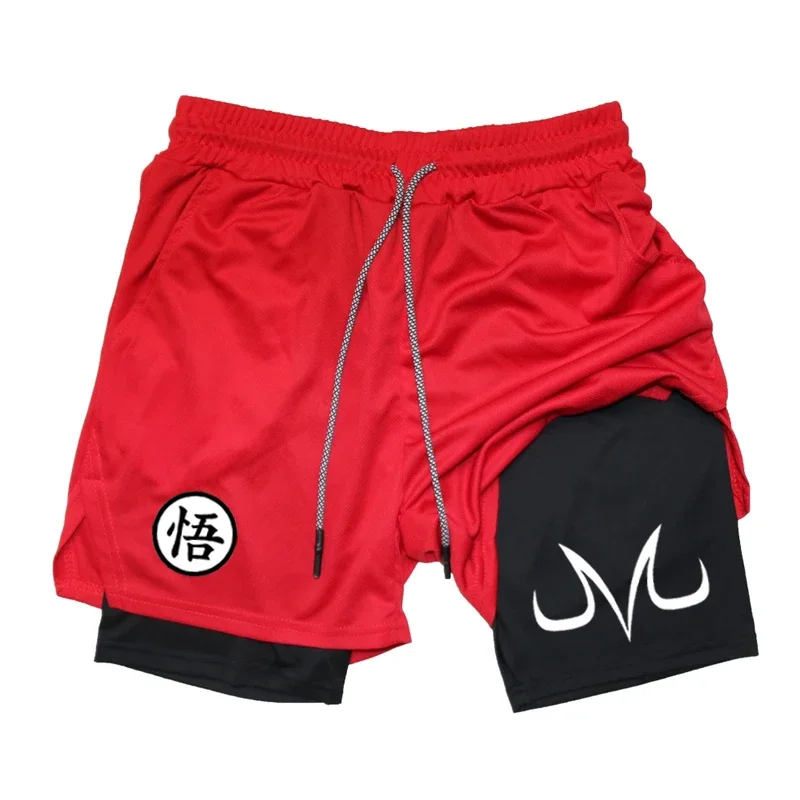 Fashionable and avant-garde men's printed fitness shorts are suitable for exercise and quick drying 2-in-1 shorts. Running, gym