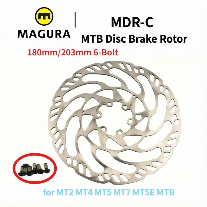 MAGURA MDR-C 6-Bolt Disc Brake Rotor 2mm Thick 180mm/203mm Diameter Mountain Bike Compatible with Magura MT Series Hydraulic Bra