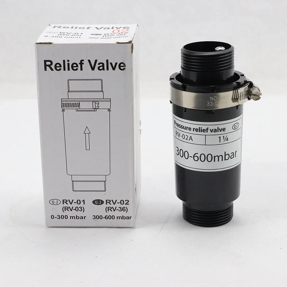 RV-02 300.600 mbar Plastic pressure reducing valve for air inlet and outlet blowers