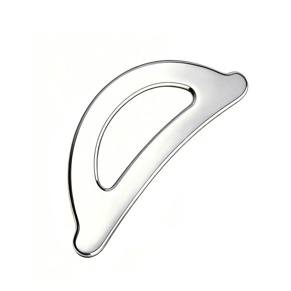 Stainless Steel Crescent Shaped Body Gua Sha Tool Multi Functional Fascial Knife Stainless Steel Muscle Relief Massager
