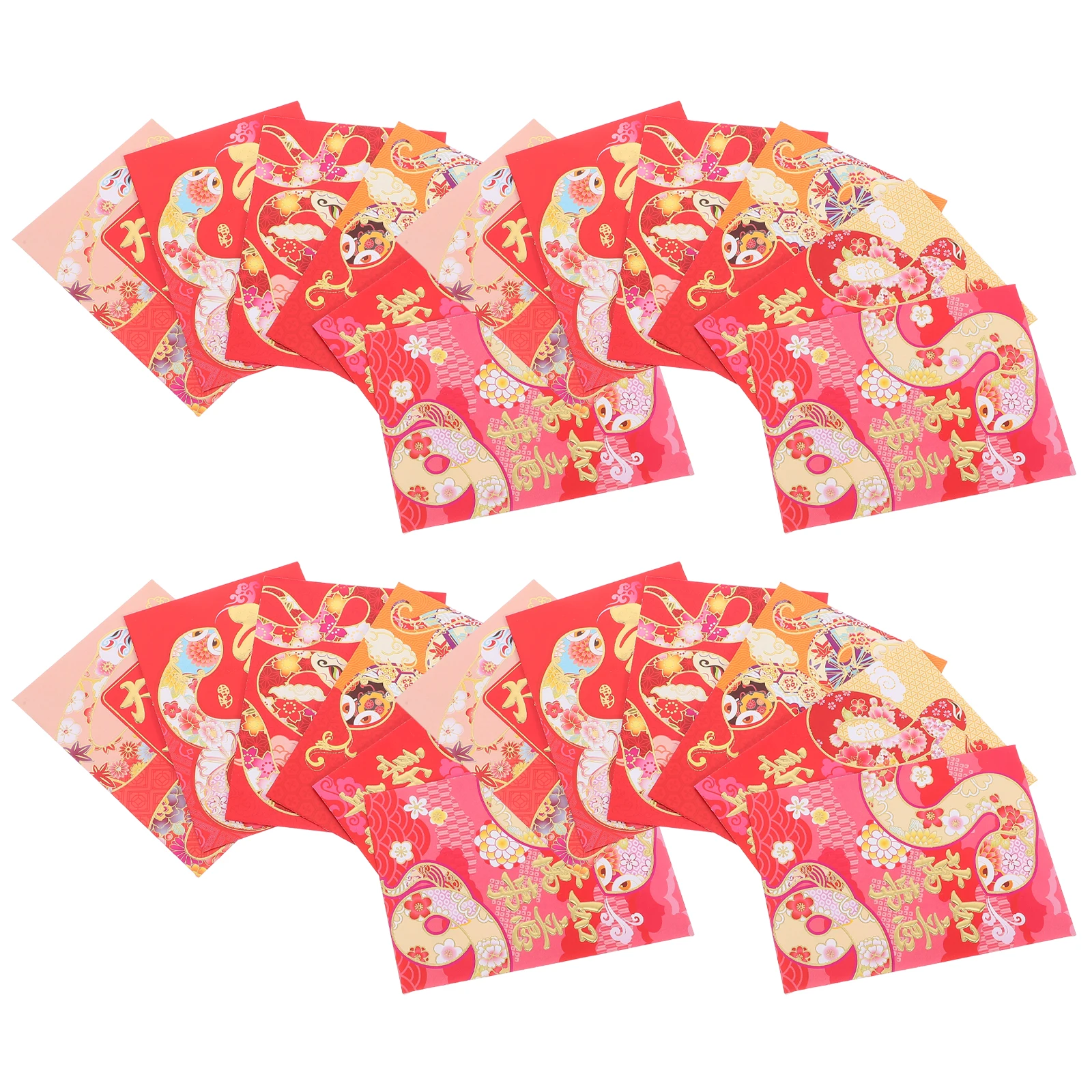 

36 шт., красные конверты с рисунком змеи, весенний фестиваль, мешочки для денег, традиционный китайский Новый год, красный пакет, пакет денег на удачу