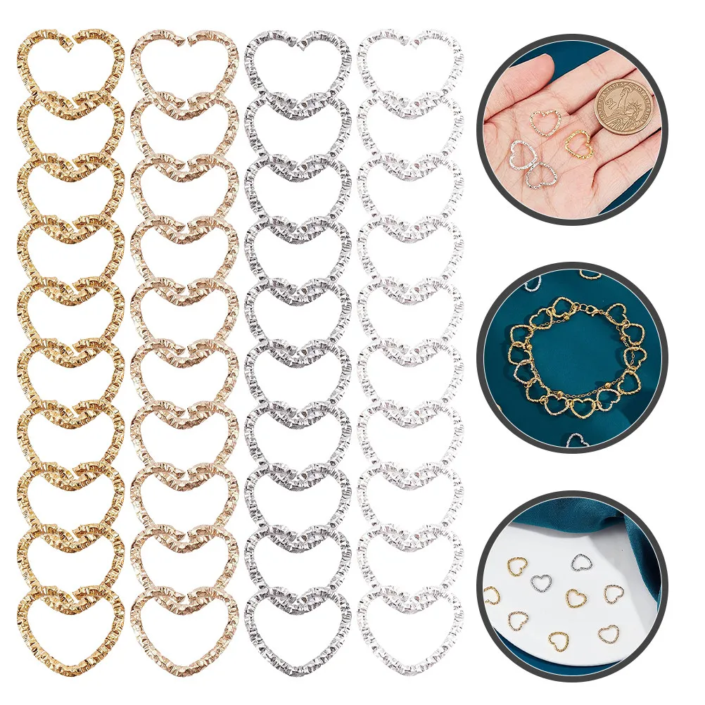 

320 шт. металлических соединительных колец-сердечек для изготовления ювелирных изделий своими руками: ожерелий, браслетов, серег, украшений для ног, декора для телефонов и сумок.