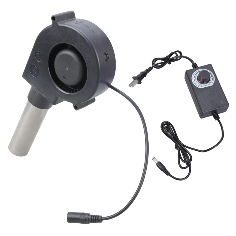 

12V 18W Cooling Fan With Metal Extension Pipe Adjustable Speed 40CFM For Campings BBQ Stove Ventilation