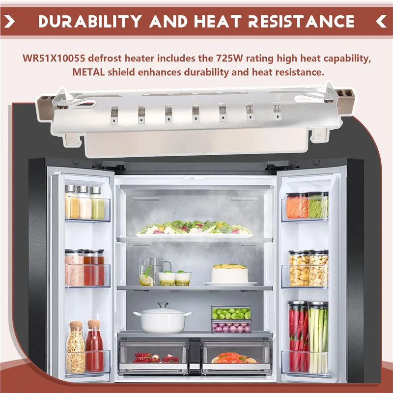 A68M-WR51X10055 سخان تذويب الثلاجة لملحقات الأجهزة المنزلية لثلاجة GE، 4 عبوات