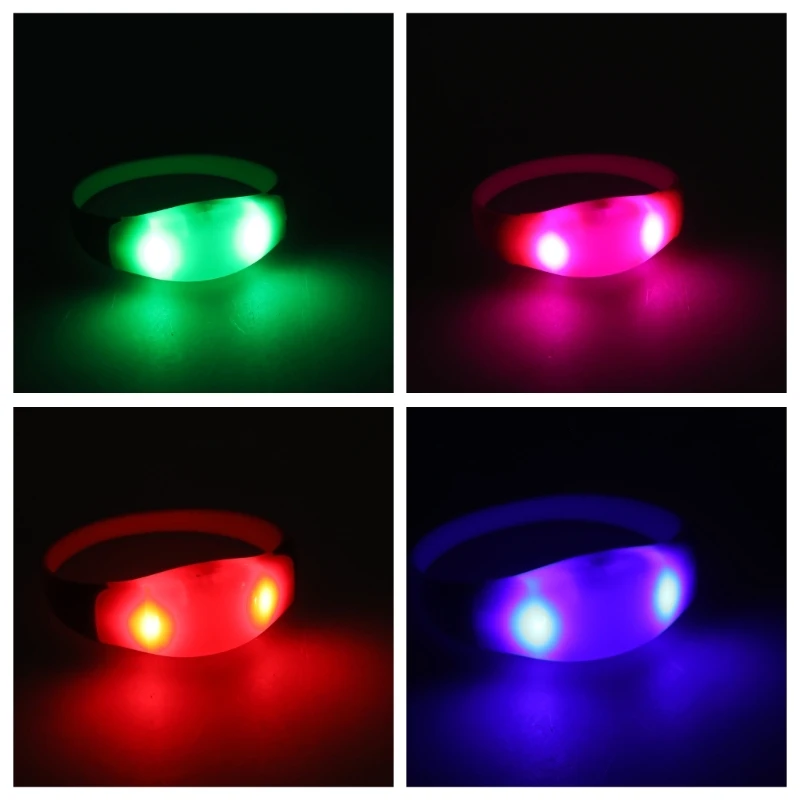 

Pack of 10 Voice Activated Silicone Bracelets Flashing Light Up Wristband Accessory Multicolors Wrist Bands Jewelry 37JD