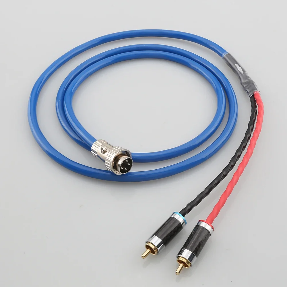 4-pinowe 5-pinowe złącze Din z blokadą obrotową do 2 wtyków RCA stereo, kabel audio HiFi Naim, kabel Phono OFC posrebrzany — zdjęcie produktu 3