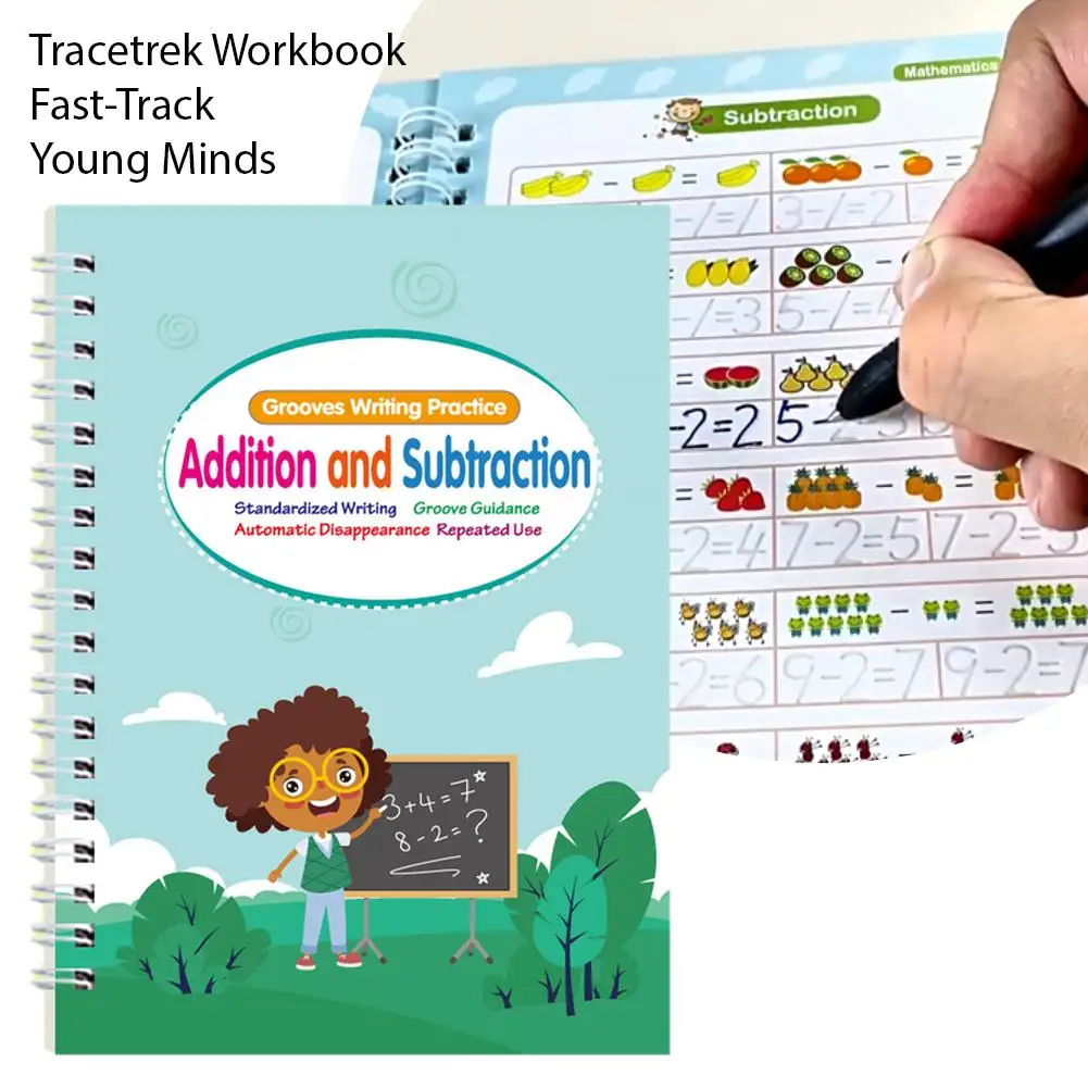 Libro de práctica de caligrafía con ranura para niños, bolígrafo de entrenamiento con control, libro de copia reutilizable, juego educativo para aprendizaje de primera infancia para chico