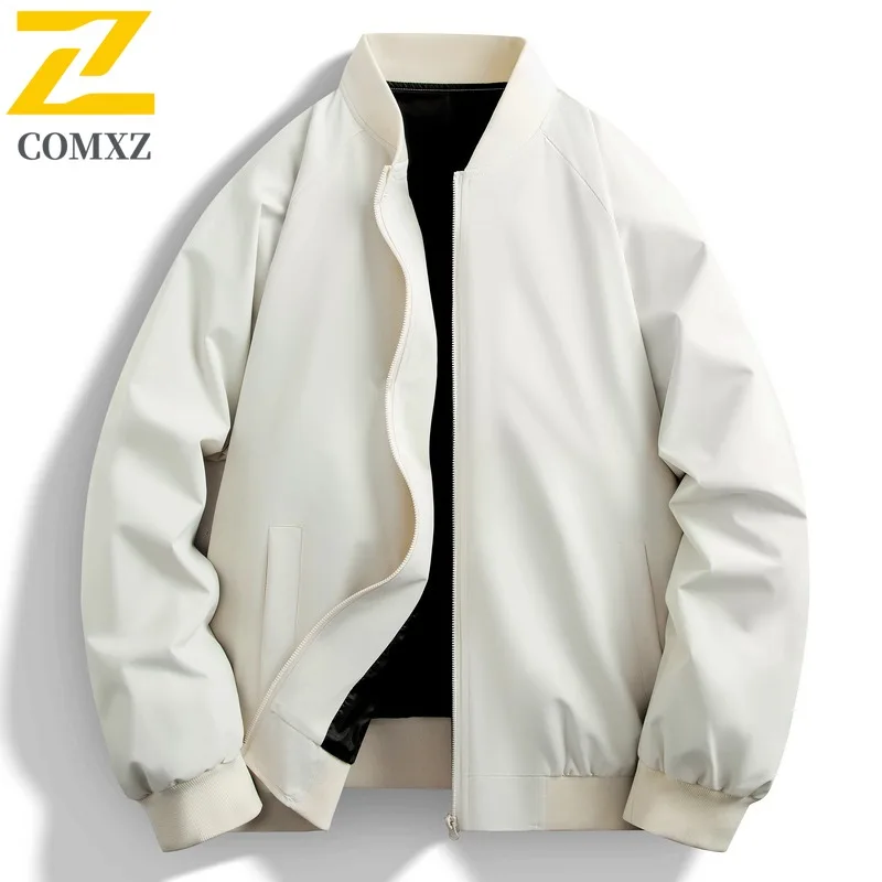 

COMXZ Premium Jacket Men 2025 Baseball Collar Outdoor Camping Lightweight Coat Classic Streetwear Style Casual Coat