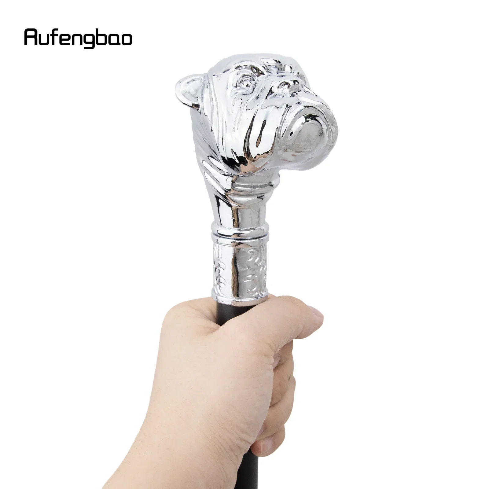 الأبيض اللحية الكلب جرو البكينيز عصا للمشي موضة ديكور عصا للمشي شهم أنيقة تأثيري قصب مقبض Crosier 92 سنتيمتر #5