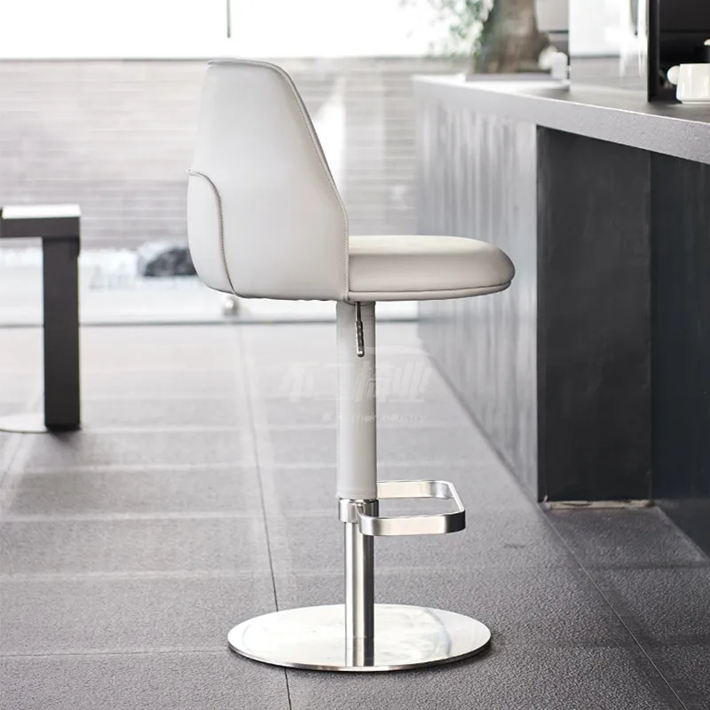 Solid Metal Counter Bar Chair Stainless Steel Outdoor Bar Chair Luxury Height Adjustable Nordic Taburete Alto Home Furniture