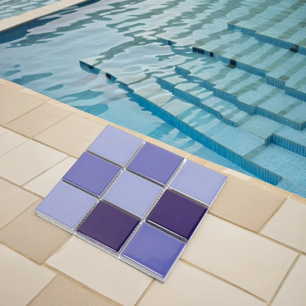 

2Pcs Swimming Pool Mosaic Tiles Seamless Blue Ceramic for Fish Ponds Hot Springs Baths Easy Maintenance Decorative Pool