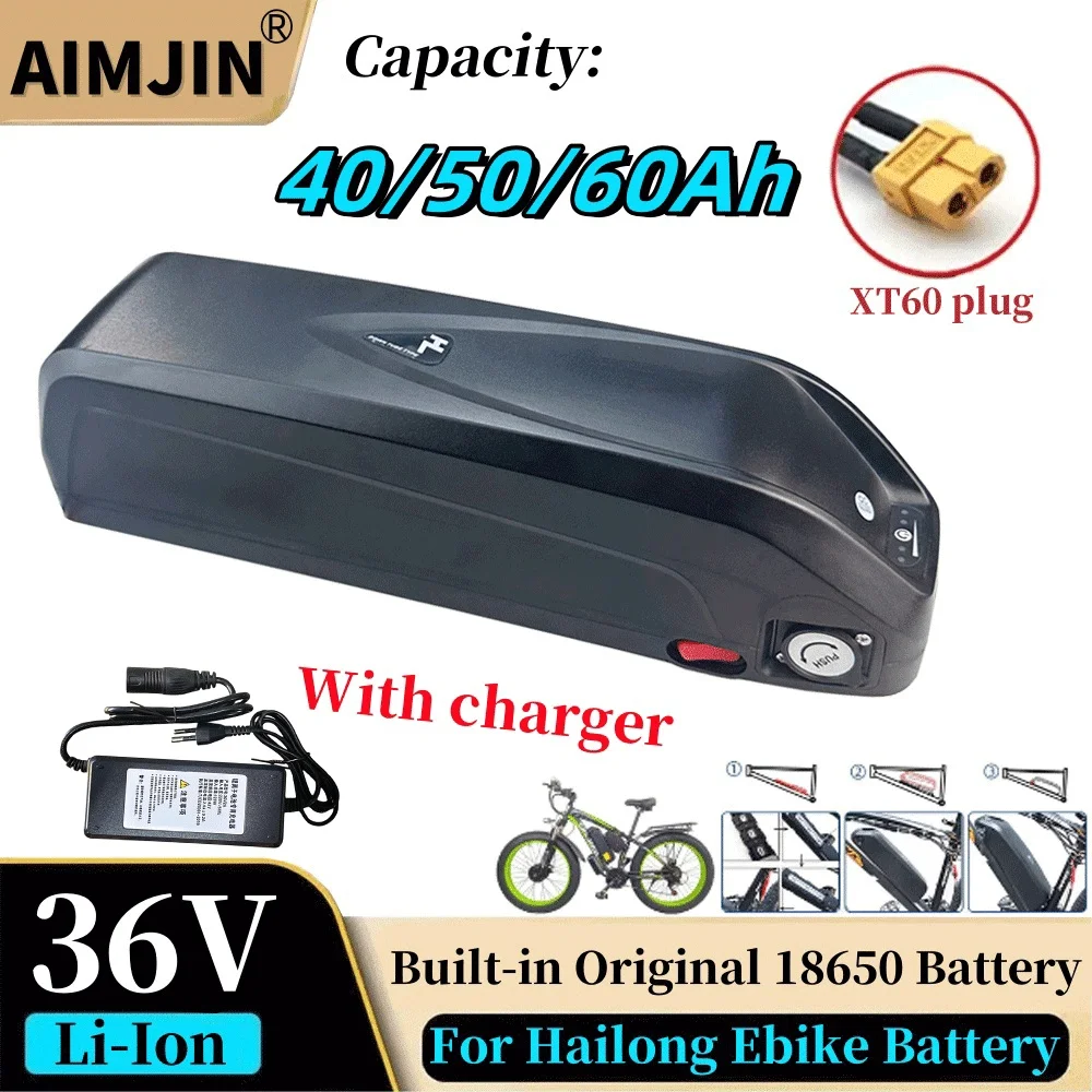 

for Hailong Bateria 36v 40/50/60ah Motorcycle/bicycle 1000w 3000w Battery with Charger