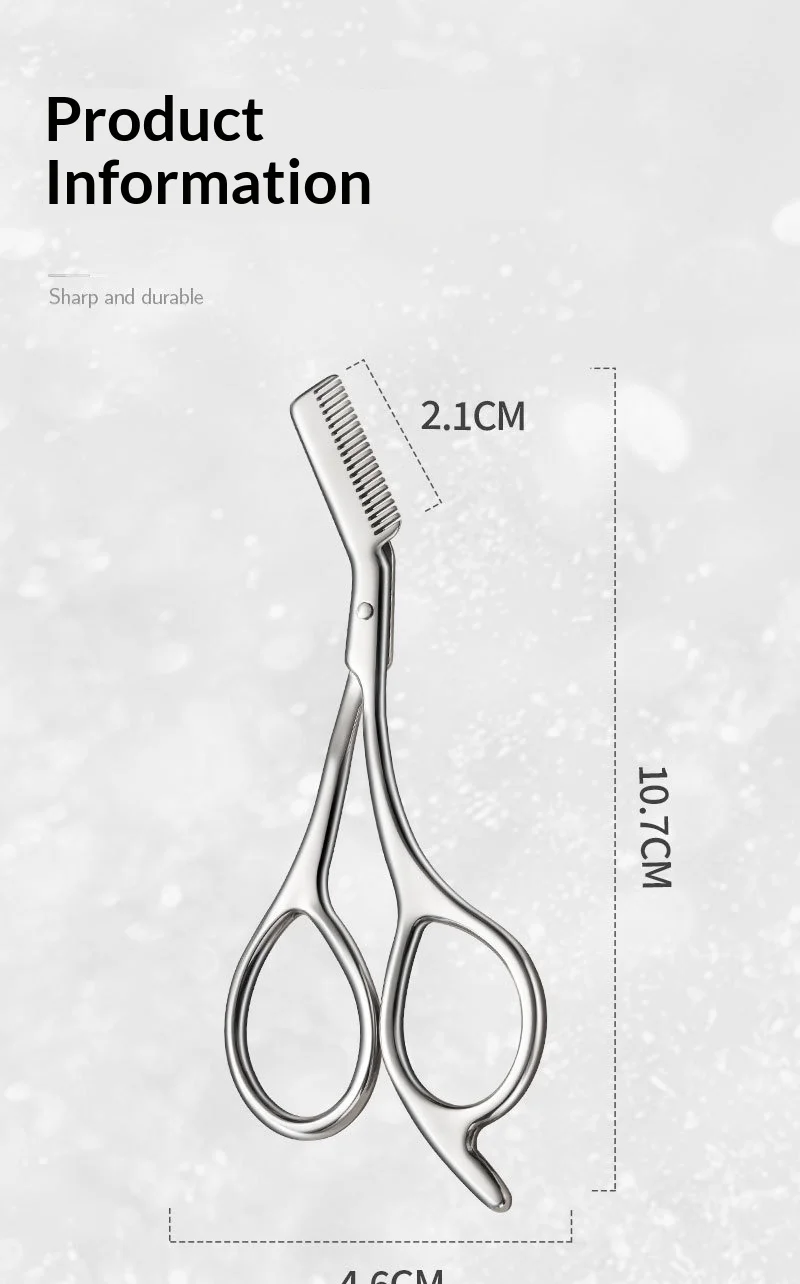 1/2-Pack Stainless Steel Eyebrow Scissors, Non-Slip Beauty Scissors, Anti-Scratch Eyebrow Trimmer, Dual-Purpose Comb and Scissors, Small Beauty Scissors. It Is Perfect as a Holiday Gift, Suitable for Office Occasions, Christmas, Halloween, Easter, and Other Celebrations.