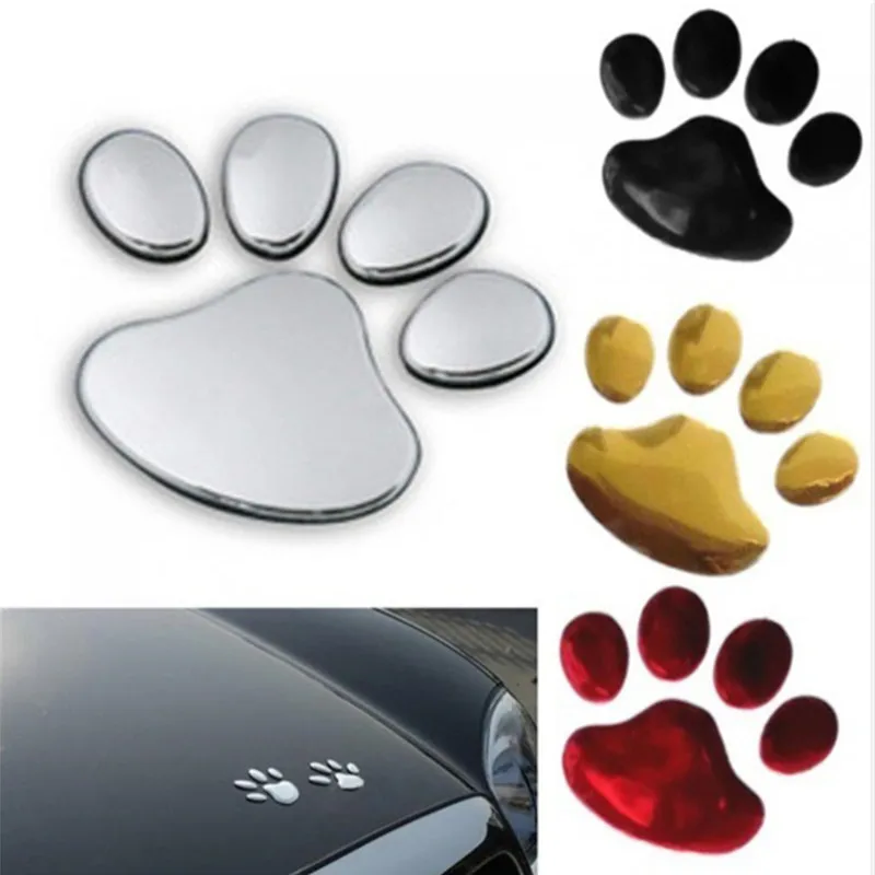 2pcs 3D Dog Paw Footprint Car Sticker Decal Footprint Sticker Motorcycle Decor