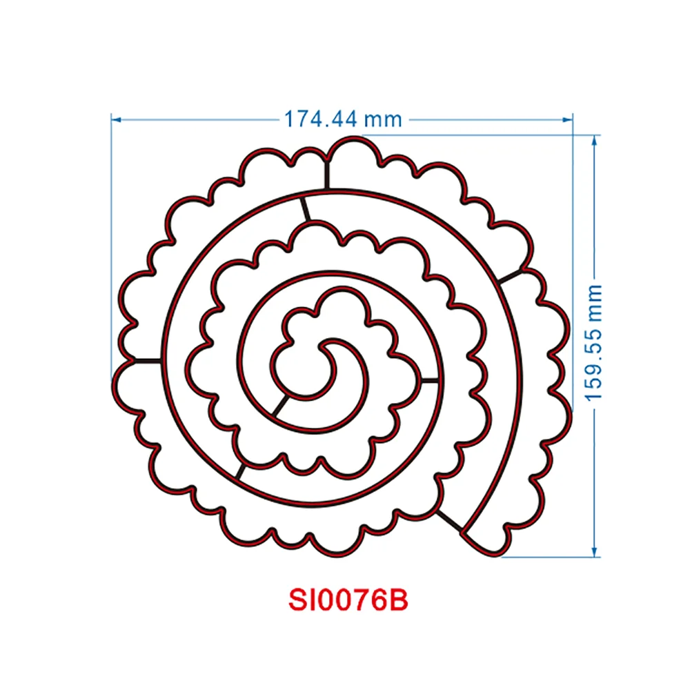 2022 delicate spiral flower cutting dies for English letters, scrapbooks, reliefs, craft stamps, photo album puzzl