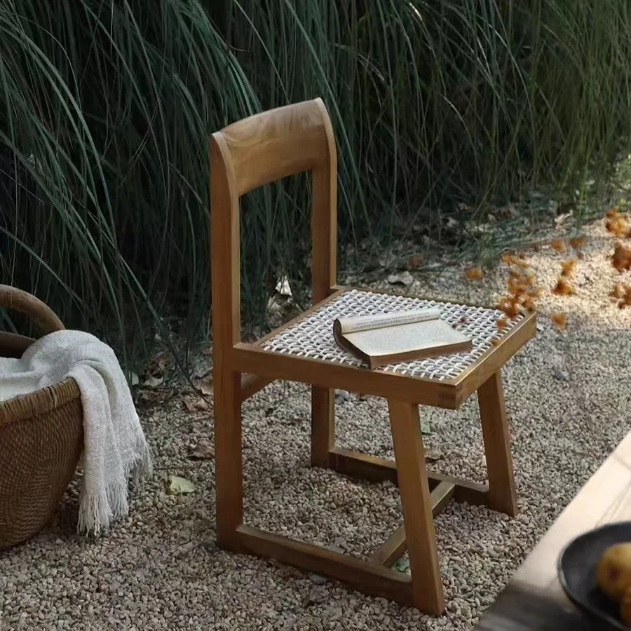 Box Chair Indonesian Teak Homestay Hotel Terrace Garden Courtyard Solid Wood Dining Chair