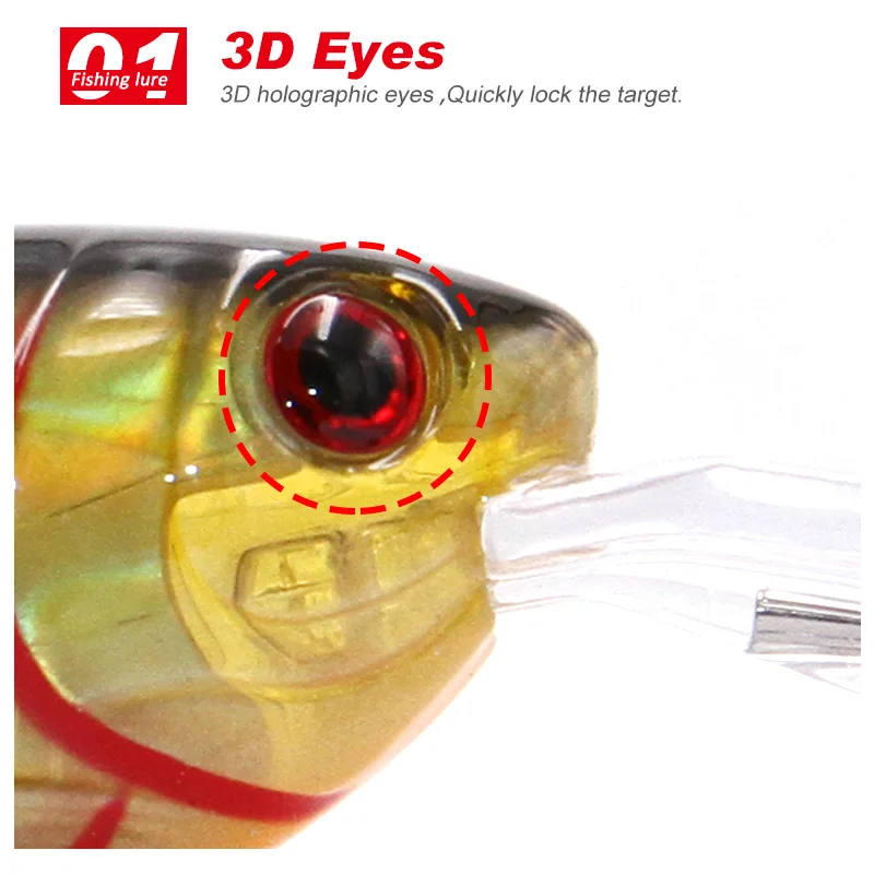 TacklePRO M07 Crankbait Fishing Lure Floating Minnow 50mm 10g 1.8-3.9M 1PC Bait Hard Saltwater Fishing Tackle Deep Diving