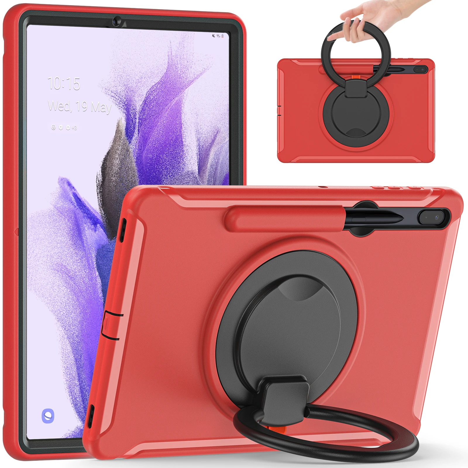 

For Samsung Galaxy Tab S5E 10.5 2019 T720 T725 Case Kids Safe Pull Ring Tablet Cover S6 10.5 T860 T865 T867 S8 11 SM-X700 X706