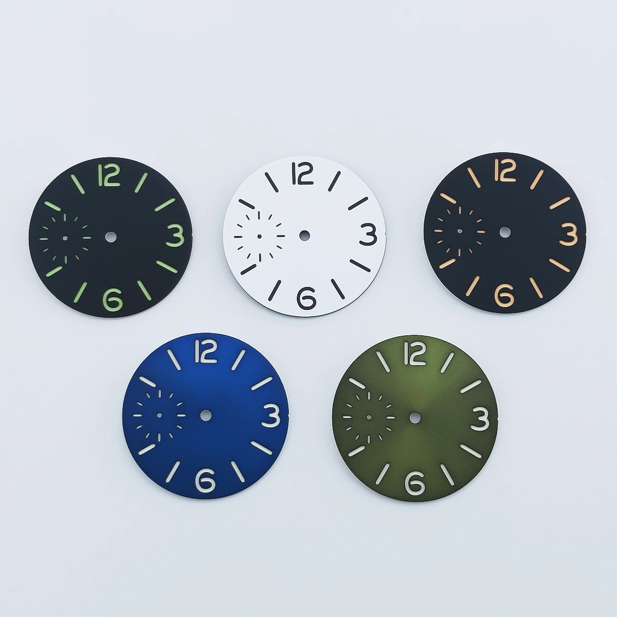 CORGEUT 37mm black white blue green sandwich watch dial luminous dial fit ETA 6497 or Seagull ST3600 movement