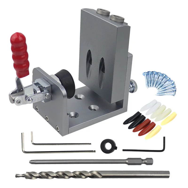9mm Pocket Hole Jig Woodworking Angle Hole Drilling Locator With Plug Screw For Wood Board Joint Connection