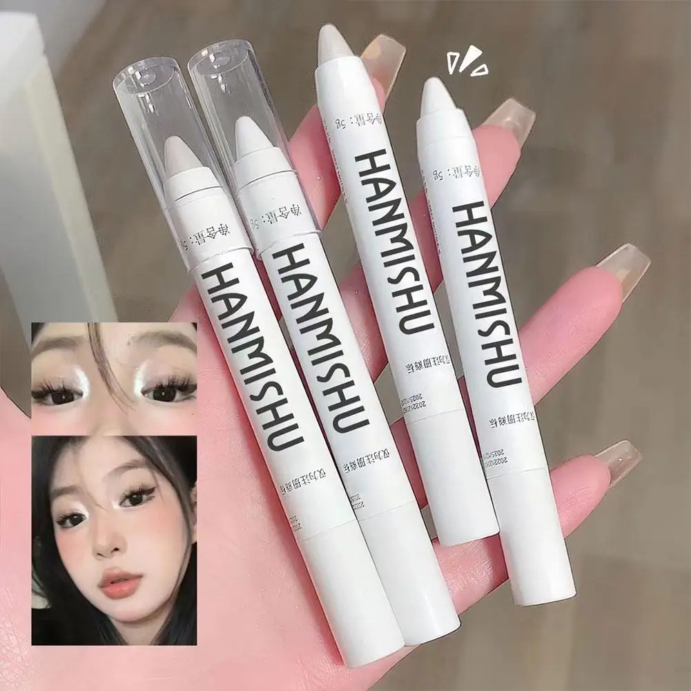 Sombra de ojos piezas, resaltador de gusano de seda, mate, brillo, Cosméticos profesionales, maquillaje de ojos coreano, blanco, E2O9, 1 ud.