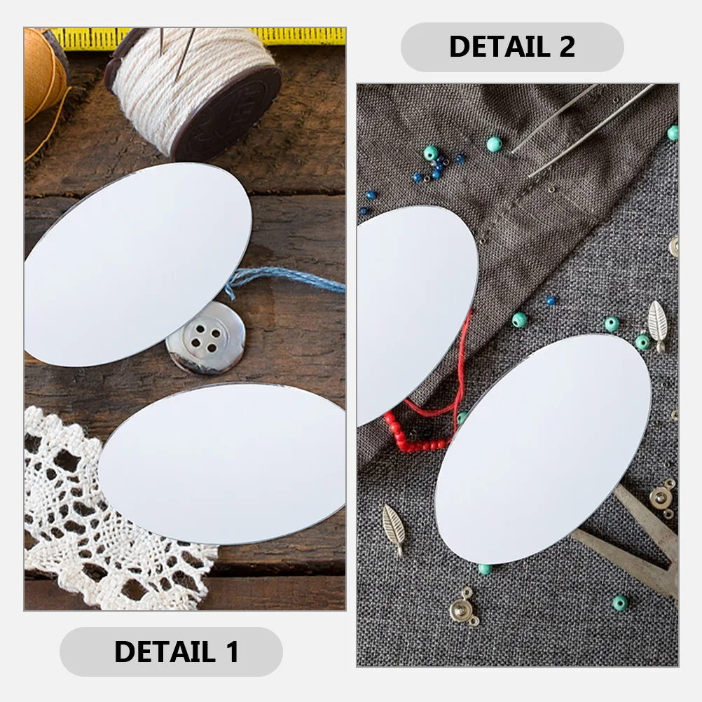 30개 유리 거울 렌즈 타원형 공예 거울 DIY 메이크업 거울용 작은 반사 시트 부드럽고 깨지지 않는 창의적인 용도