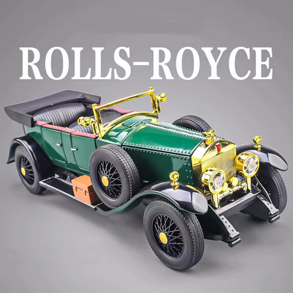 1:24 Rolls Royce Phantom 500K modelo de juguete coches ruedas puertas giradas puertas abiertas coche Vintage en miniatura vehículo extraíble niños regalos de navidad