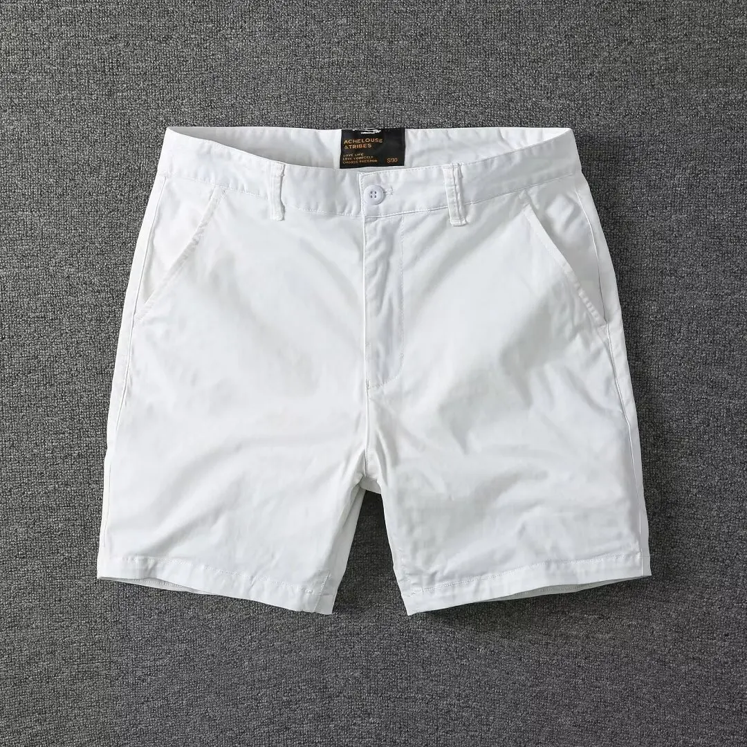 Retro Japanese Sle Men's ort orts Casual Versatile Slim Fit Summer Workwear mid Waist Straight Leg Basic Color