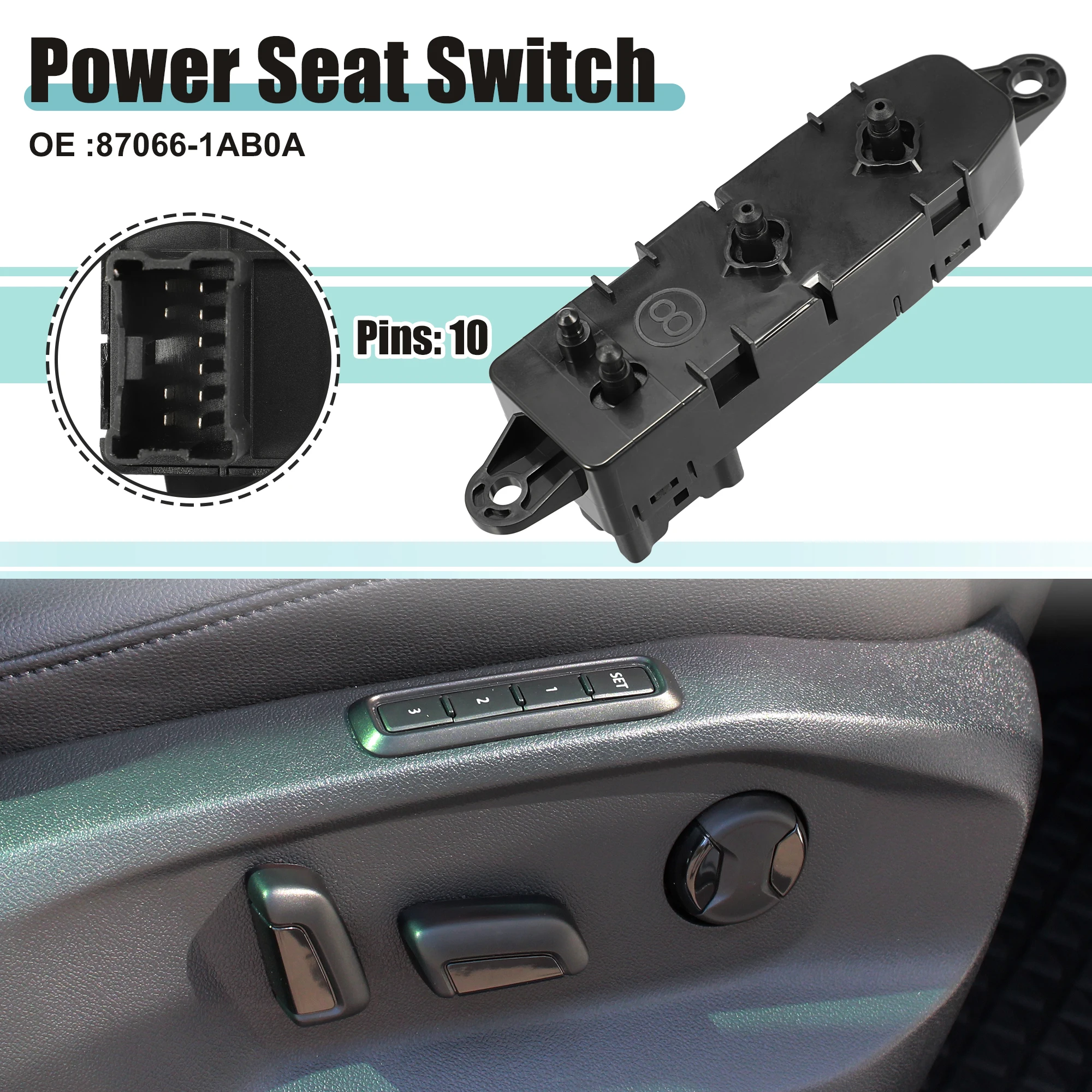 X Autohaux Front Left Side 8 Way Car Power Seat Switch Control Adjustment Adjust Recline Recliner Switch Fit for Nissan Murano