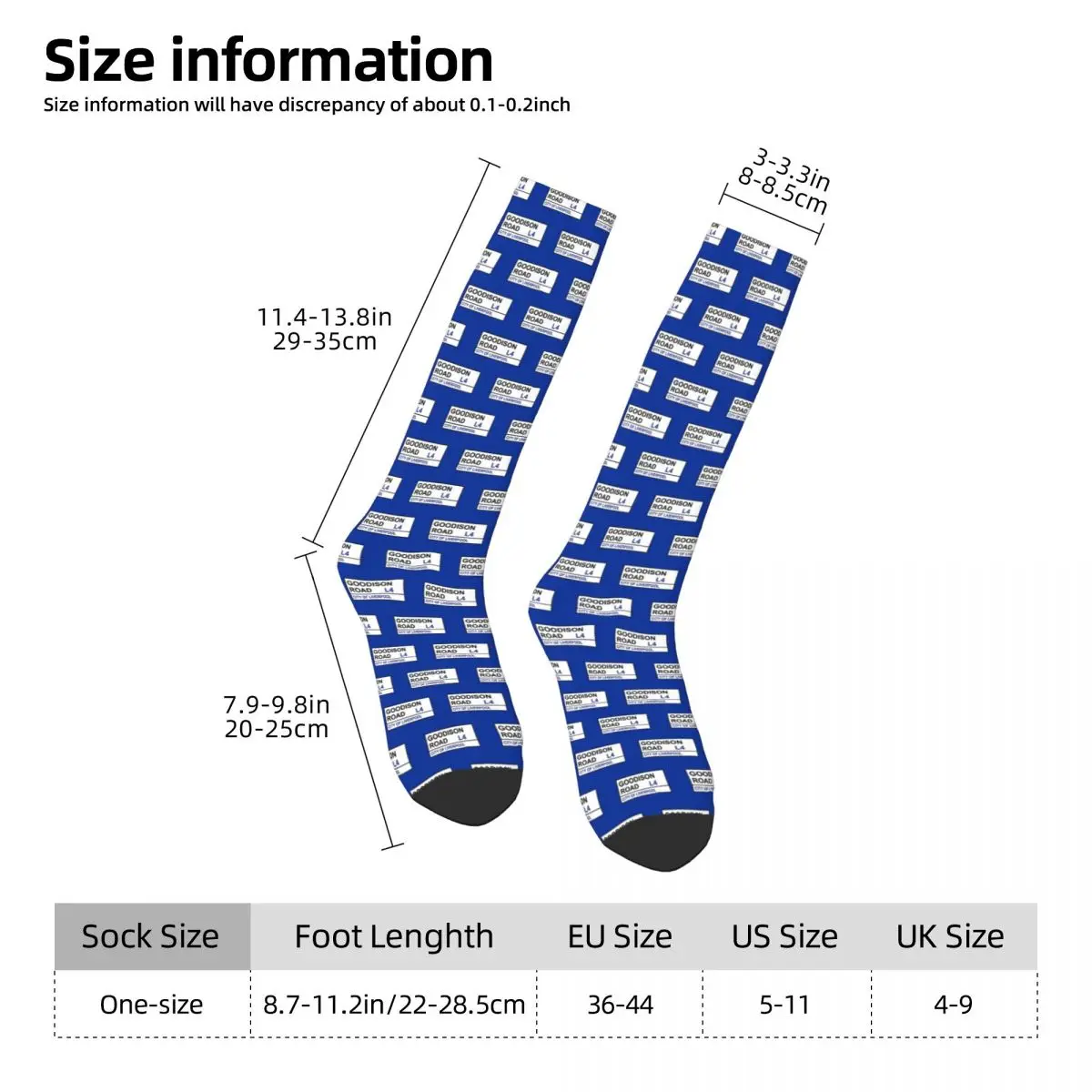جوارب Everton Football Team Goodison Road Street Sign Socks Harajuku جوارب طويلة لجميع المواسم هدايا للجنسين